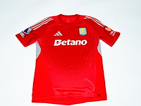 Wedstrijd gedragen marco bizot shirt – aston villa adidas, rood, gesigneerd, xl - afbeelding 2 van  2