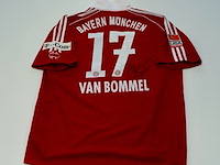 Wedstrijd gedragen mark van bommel shirt - fc bayern münchen adidas, rood, gesigneerd, l - afbeelding 1 van  2