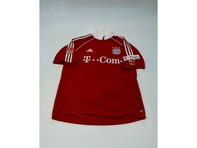 Wedstrijd gedragen mark van bommel shirt - fc bayern münchen adidas, rood, gesigneerd, l - afbeelding 2 van  2