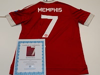 Wedstrijd gedragen memphis depay shirt - manchester united adidas, rood, gesigneerd, m - afbeelding 1 van  2