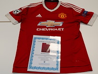 Wedstrijd gedragen memphis depay shirt - manchester united adidas, rood, gesigneerd, m - afbeelding 2 van  2