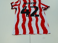 Wedstrijd gedragen million manhoef shirt - stoke city macron, rood/wit, gesigneerd, m - afbeelding 2 van  2