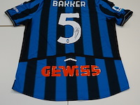 Wedstrijd gedragen mitchell bakker shirt - atalanta bergamo new balance, blauw/zwart, gesigneerd, m - afbeelding 1 van  2