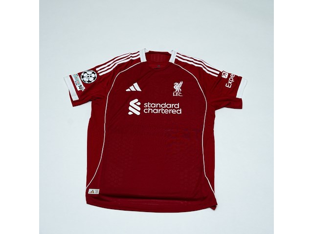 Wedstrijd gedragen mo salah shirt – liverpool fc adidas, rood, gesigneerd, xl - afbeelding 2 van  2