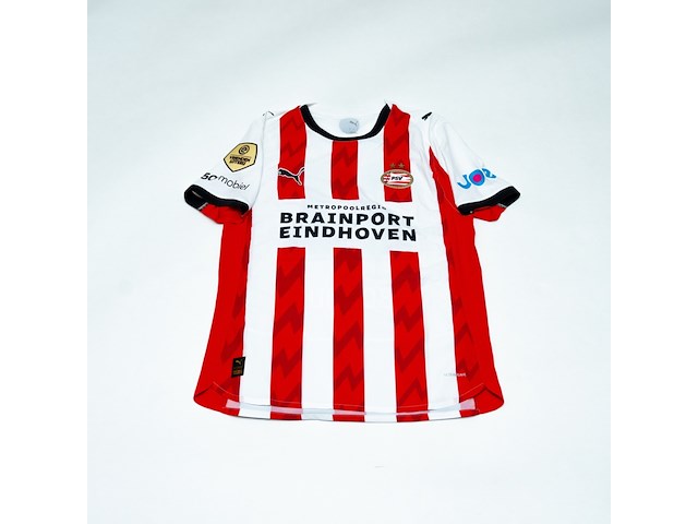 Wedstrijd gedragen myron boadu shirt - psv puma, rood/wit, gesigneerd, l - afbeelding 2 van  2