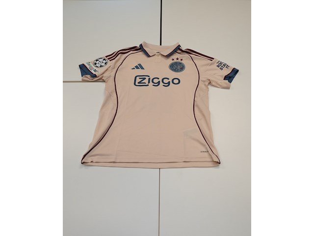 Wedstrijd gedragen oscar gloukh shirt - ajax adidas, crème, gesigneerd, m - afbeelding 2 van  2