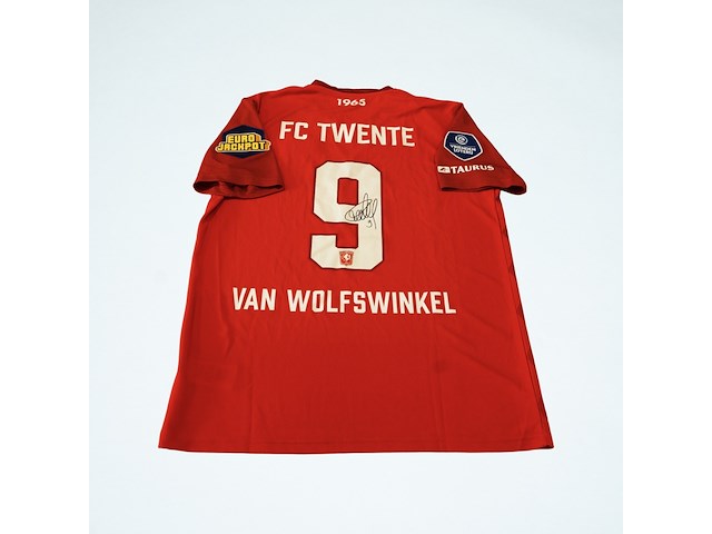 Wedstrijd gedragen ricky van wolfswinkel shirt - fc twente castore, rood, gesigneerd, l - afbeelding 1 van  2