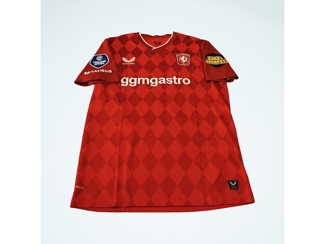 Wedstrijd gedragen ricky van wolfswinkel shirt - fc twente castore, rood, gesigneerd, l - afbeelding 2 van  2