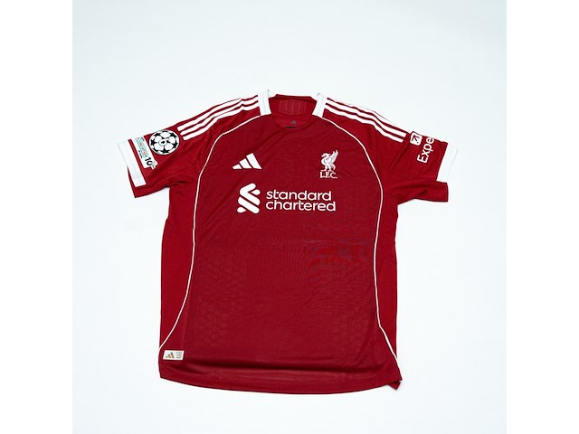 Wedstrijd gedragen ryan gravenberch shirt – liverpool fc adidas, rood, gesigneerd, l - afbeelding 2 van  2