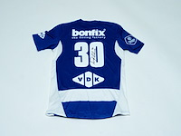 Wedstrijd gedragen ryan thomas shirt - pec zwolle adidas, blauw/wit, gesigneerd, s - afbeelding 1 van  2