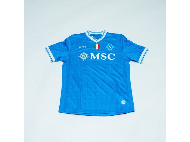 Wedstrijd gedragen sam beukema shirt – napoli armani, blauw, gesigneerd, l - afbeelding 2 van  2