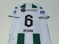 Wedstrijd gedragen stije resink shirt - fc groningen robey, groen/wit, gesigneerd, l - afbeelding 1 van  2