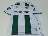 Wedstrijd gedragen stije resink shirt - fc groningen robey, groen/wit, gesigneerd, l - afbeelding 2 van  2