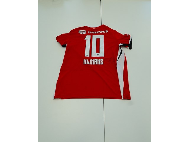 Wedstrijd gedragen sven mijnans shirt - az alkmaar nike, rood, gesigneerd, l - afbeelding 1 van  2