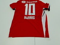 Wedstrijd gedragen sven mijnans shirt - az alkmaar nike, rood, gesigneerd, l