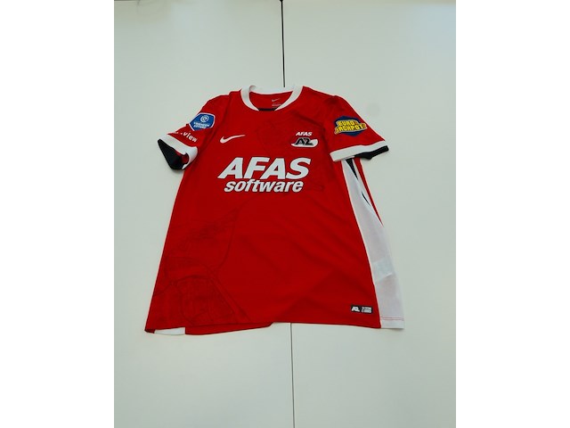 Wedstrijd gedragen sven mijnans shirt - az alkmaar nike, rood, gesigneerd, l - afbeelding 2 van  2