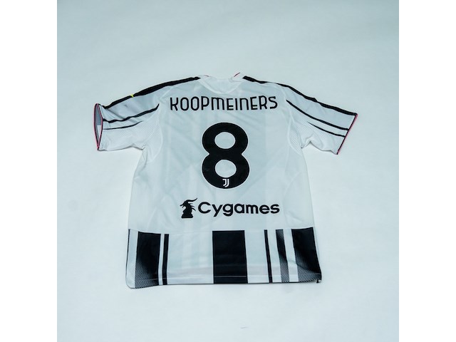 Wedstrijd gedragen teun koopmeiners shirt – juventus adidas, zwart/wit, gesigneerd, l - afbeelding 1 van  2