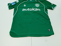 Wedstrijd gedragen thom van bergen shirt - fc groningen robey, groen/wit, gesigneerd, l - afbeelding 2 van  2