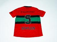 Wedstrijd gedragen thomas ouwejan shirt - nec robey, rood/groen/zwart, gesigneerd, m
