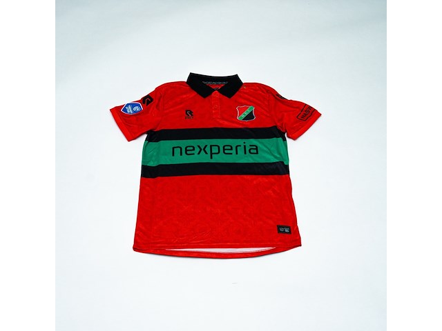 Wedstrijd gedragen thomas ouwejan shirt - nec robey, rood/groen/zwart, gesigneerd, m - afbeelding 2 van  2