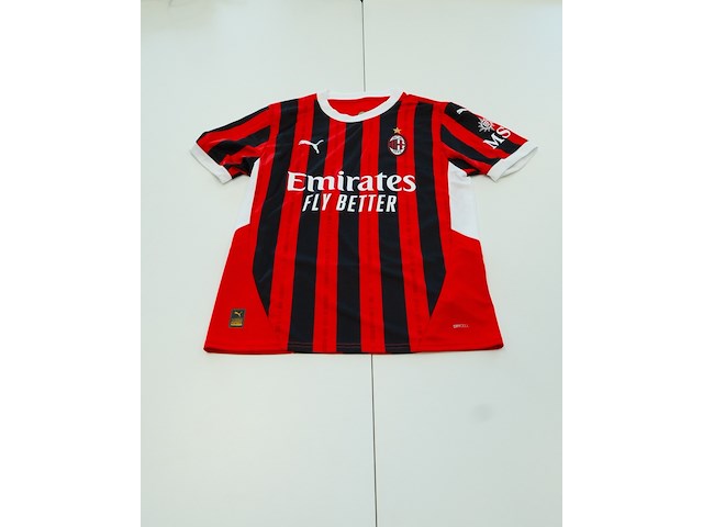 Wedstrijd gedragen tijjani reijnders - ac milan puma, rood/zwart, gesigneerd, m - afbeelding 2 van  2