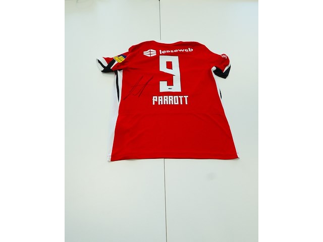Wedstrijd gedragen troy parrot shirt - az alkmaar nike, rood/wit, gesigneerd, l - afbeelding 1 van  2
