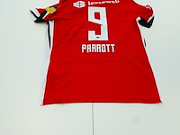 Wedstrijd gedragen troy parrot shirt - az alkmaar nike, rood/wit, gesigneerd, l - afbeelding 1 van  2
