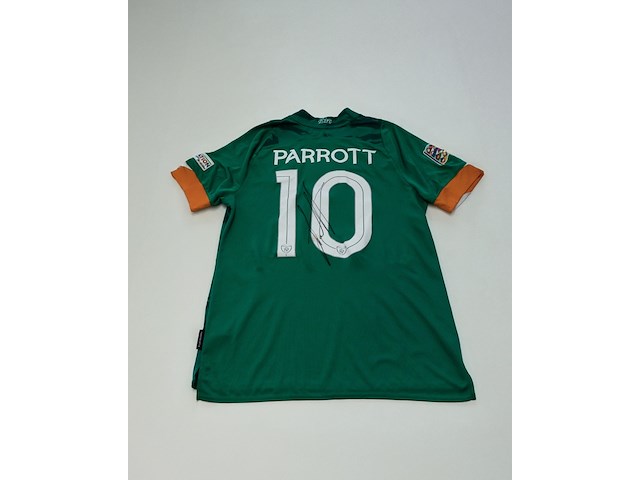 Wedstrijd gedragen troy parrott shirt - ierland umbro, groen, gesigneerd, l - afbeelding 1 van  2