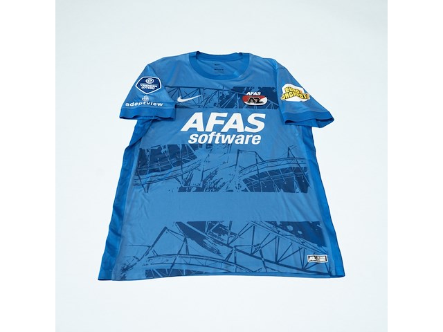 Wedstrijd gedragen troy parrott shirt – az alkmaar nike, blauw, gesigneerd, l - afbeelding 2 van  2
