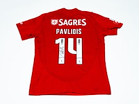 Wedstrijd gedragen vangelis pavlidis shirt – benfica adidas, rood, gesigneerd, l