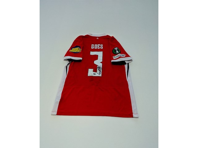 Wedstrijd gedragen wouter goes shirt - az alkmaar nike, rood, gesigneerd, l - afbeelding 1 van  2
