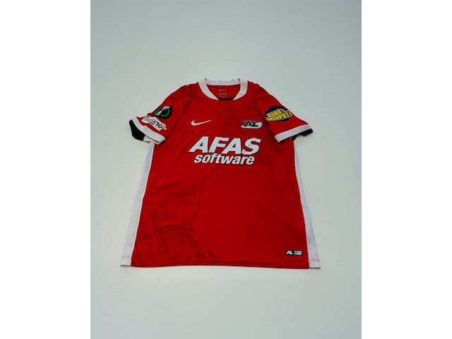 Wedstrijd gedragen wouter goes shirt - az alkmaar nike, rood, gesigneerd, l - afbeelding 2 van  2
