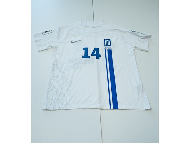 Wedstrijdshirt vangelis pavlidis griekse nationale elftalshirt, nike, wit/blauw, l - afbeelding 2 van  2