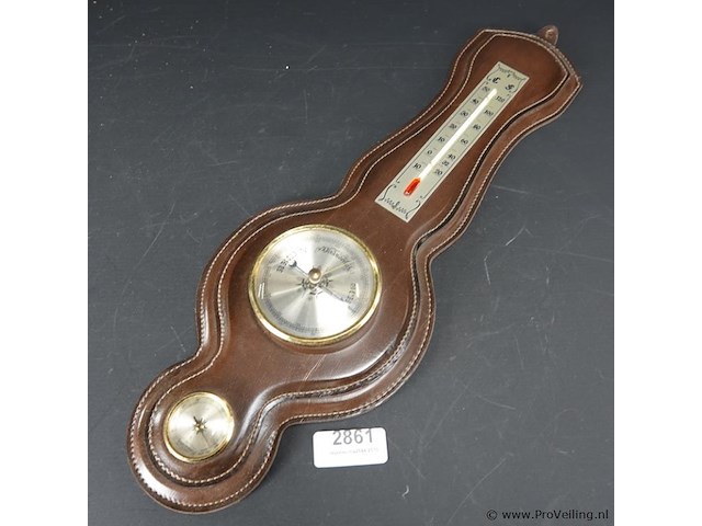 Weerstation in lederen montuur - afbeelding 1 van  5