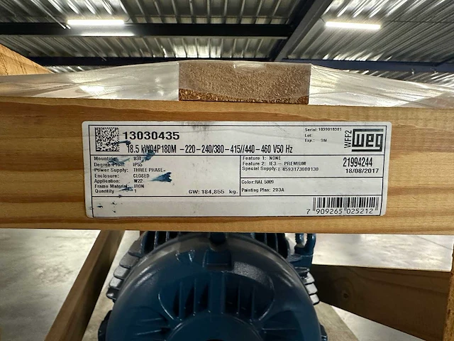 Weg - w22 premium - elektromotor 1x 18,5 kw - afbeelding 5 van  8