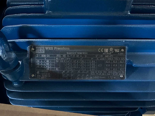 Weg - w22 premium - elektromotor 1x 18,5 kw - afbeelding 6 van  8