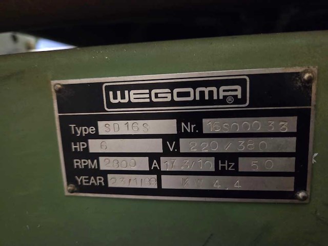 Wegoma - 1989 - sb 16s - afkortcirkelzaagmachine - afbeelding 10 van  14