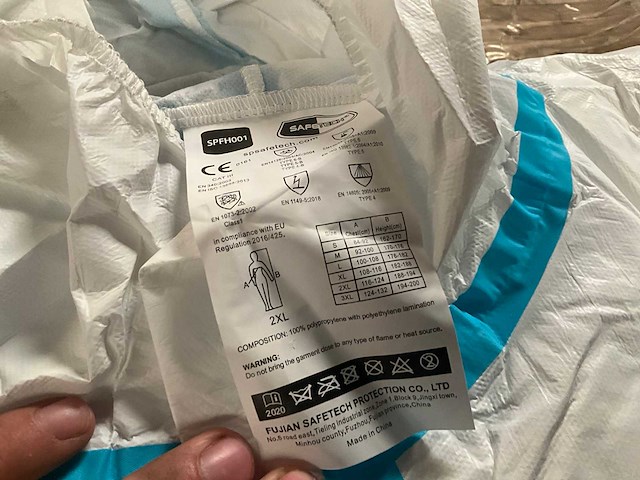 Wegwerpoverall (xl) (150x) - afbeelding 4 van  5