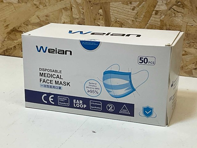 Weian doos mondmaskers (59x) - afbeelding 1 van  2