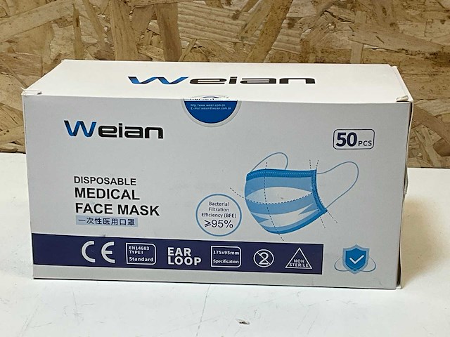 Weian doos mondmaskers (59x) - afbeelding 2 van  2