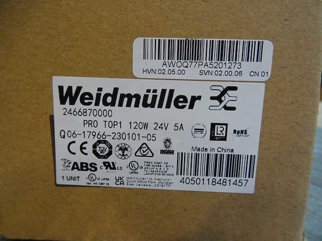Weidmüller - pro top1 12w 24v 5a - power supply (4x) - afbeelding 3 van  3