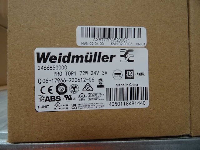 Weidmüller - pro top1 72w 24v 3a - transformator (4x) - afbeelding 3 van  3