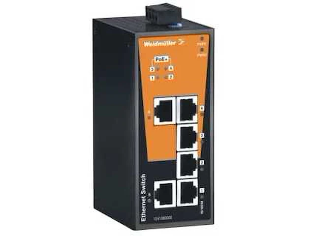 Weidmuller 1241380000 ie-sw-bl06-2tx-4poe network switch unmanaged poe fast ethernet number of ports: 2 * rj4 - afbeelding 1 van  5