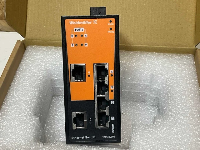 Weidmuller 1241380000 ie-sw-bl06-2tx-4poe network switch unmanaged poe fast ethernet number of ports: 2 * rj4 - afbeelding 3 van  5