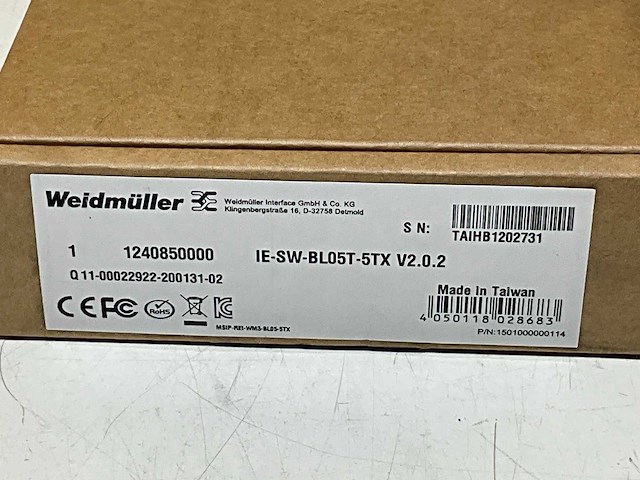 Weidmuller switch, unmanaged, fast ethernet, netwerkswitch - afbeelding 3 van  3