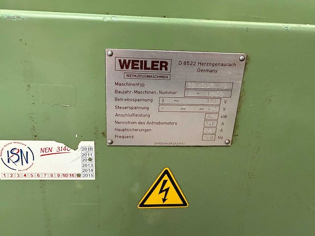 Weiler - 1989 - condor b - universele draaibank - afbeelding 8 van  22
