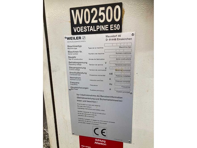 Weiler - 1996 - e50 - teach-in draaibank - afbeelding 9 van  19