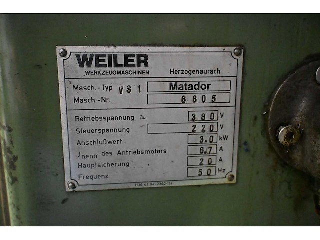 Weiler - matador - draaibank - afbeelding 1 van  1