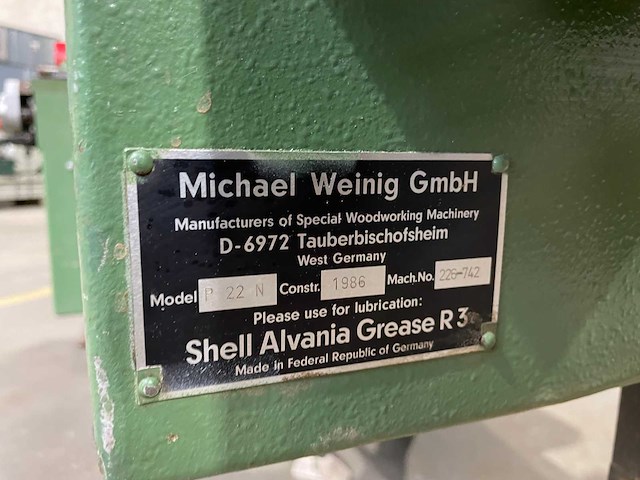 Weinig - 1986 - profimat 22 n - vierzijdige profileer- en schaafmachine - afbeelding 2 van  9