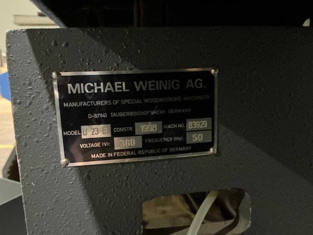 Weinig - 1998 - unimat 23el - vierzijdige profileer- en schaafmachine - afbeelding 13 van  20